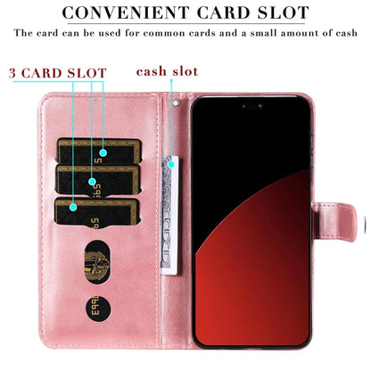 For Xiaomi Civi 4 Pro 5G / 14 Civi 5G Case Stand Calf Texture Anti-Dust Phone Cover with Zipper Pocket