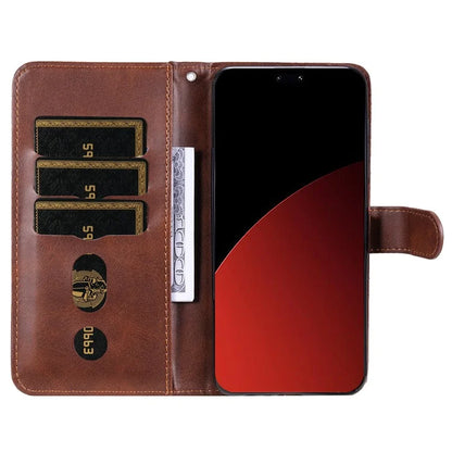 For Xiaomi Civi 4 Pro 5G / 14 Civi 5G Case Stand Calf Texture Anti-Dust Phone Cover with Zipper Pocket
