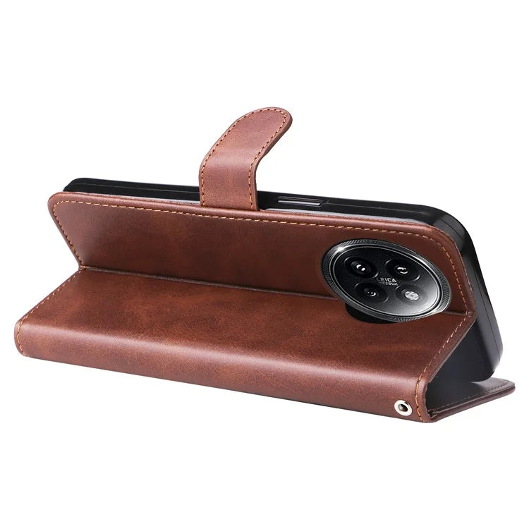 For Xiaomi Civi 4 Pro 5G / 14 Civi 5G Case Stand Calf Texture Anti-Dust Phone Cover with Zipper Pocket