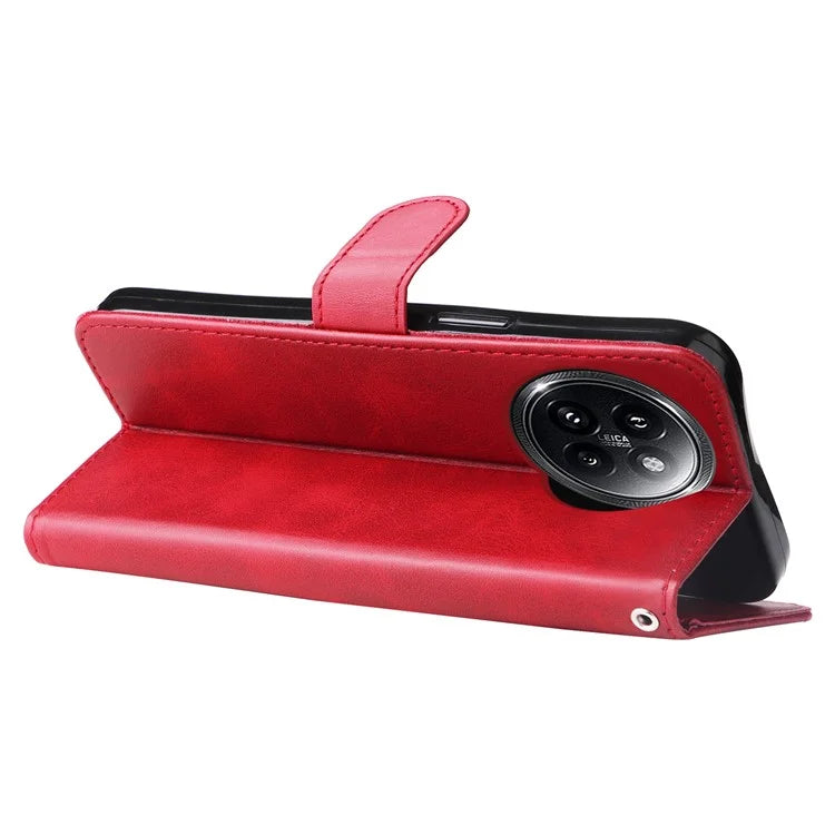 For Xiaomi Civi 4 Pro 5G / 14 Civi 5G Case Stand Calf Texture Anti-Dust Phone Cover with Zipper Pocket