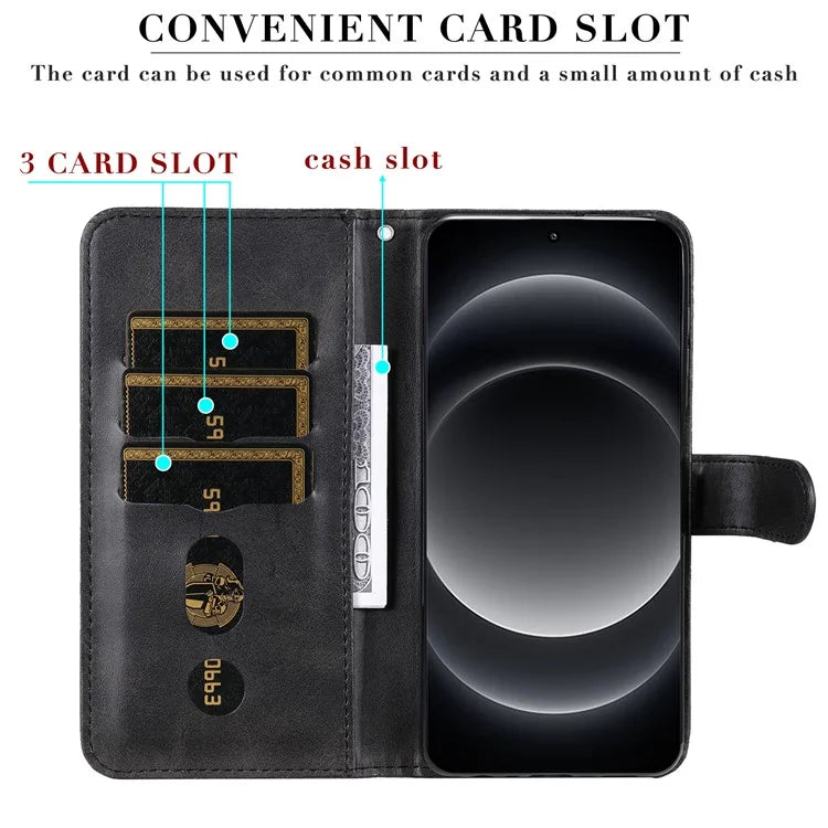 For Xiaomi 14 Ultra Case Calf Texture Zipper Wallet PU Leather Protective Phone Cover