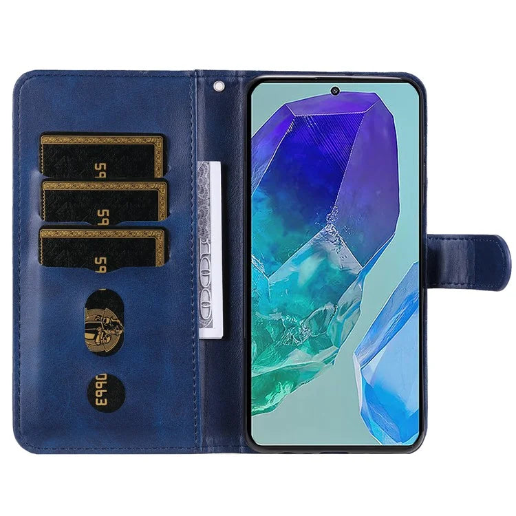 For Samsung Galaxy M55 5G / C55 5G / F55 5G Case Calf Texture Zipper Pocket Wallet Mobile Phone Cover
