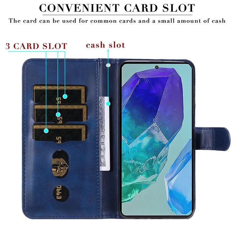 For Samsung Galaxy M55 5G / C55 5G / F55 5G Case Calf Texture Zipper Pocket Wallet Mobile Phone Cover