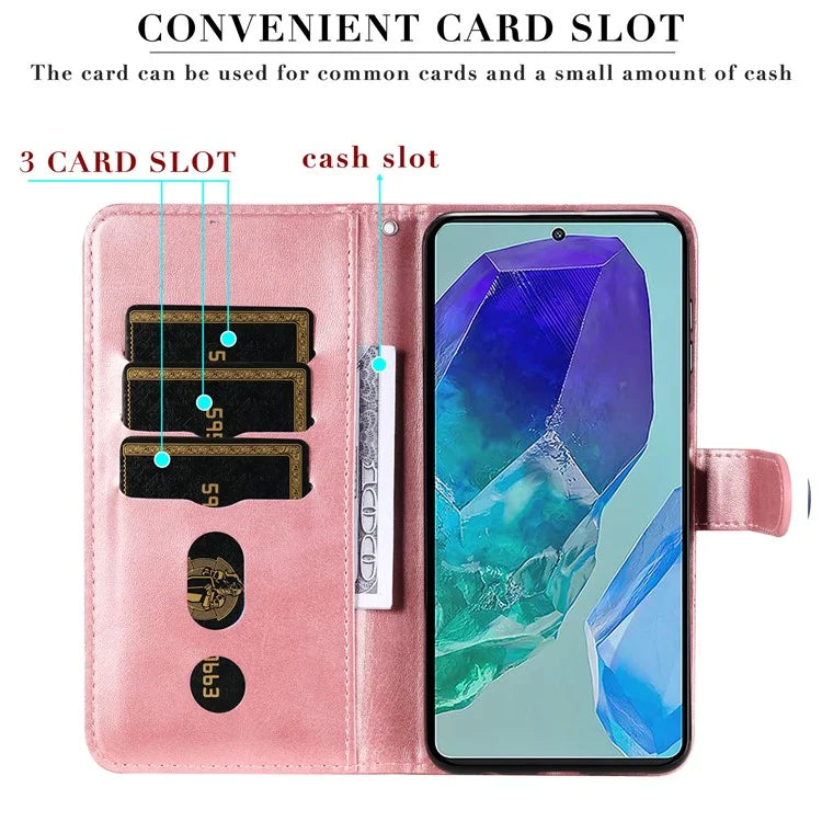 For Samsung Galaxy M55 5G / C55 5G / F55 5G Case Calf Texture Zipper Pocket Wallet Mobile Phone Cover
