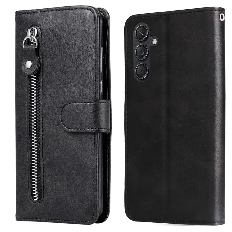 For Samsung Galaxy M55 5G / C55 5G / F55 5G Case Calf Texture Zipper Pocket Wallet Mobile Phone Cover