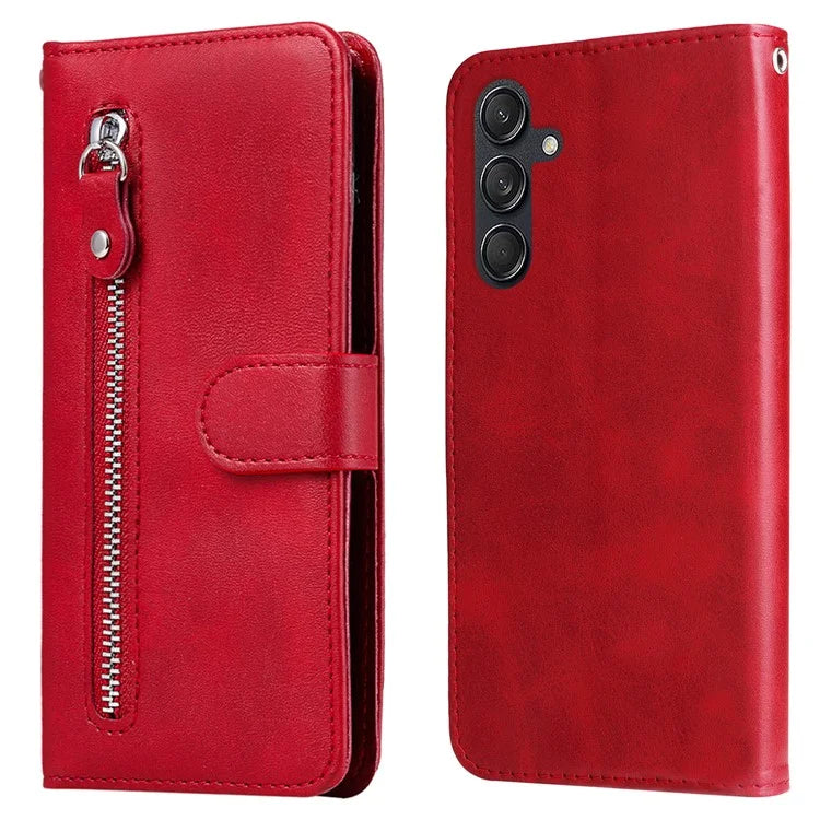 For Samsung Galaxy M55 5G / C55 5G / F55 5G Case Calf Texture Zipper Pocket Wallet Mobile Phone Cover