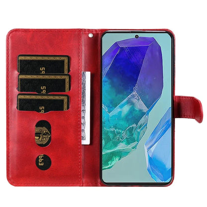 For Samsung Galaxy M55 5G / C55 5G / F55 5G Case Calf Texture Zipper Pocket Wallet Mobile Phone Cover