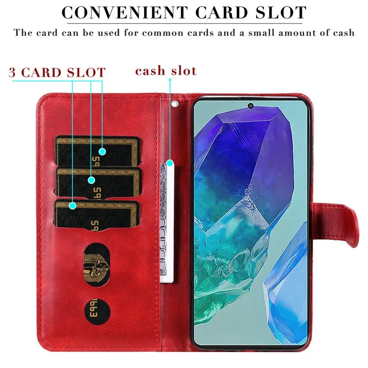 For Samsung Galaxy M55 5G / C55 5G / F55 5G Case Calf Texture Zipper Pocket Wallet Mobile Phone Cover