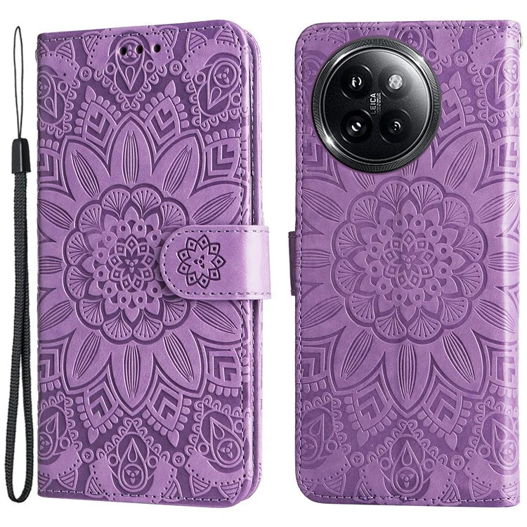 For Xiaomi Civi 4 Pro 5G / 14 Civi 5G Case Imprinted Sunflower Wallet Style Smart Phone Cover