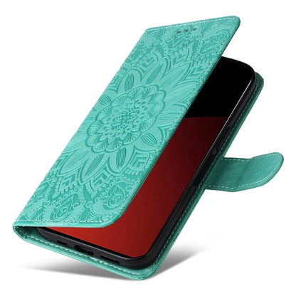 For Xiaomi Civi 4 Pro 5G / 14 Civi 5G Case Imprinted Sunflower Wallet Style Smart Phone Cover