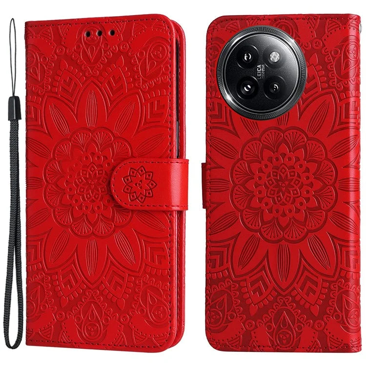 For Xiaomi Civi 4 Pro 5G / 14 Civi 5G Case Imprinted Sunflower Wallet Style Smart Phone Cover