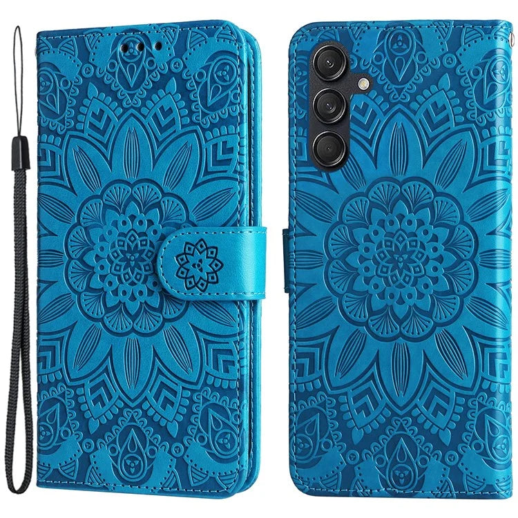For Samsung Galaxy M55 5G / C55 5G / F55 5G Leather Case Wallet Stand Sunflower Phone Cover