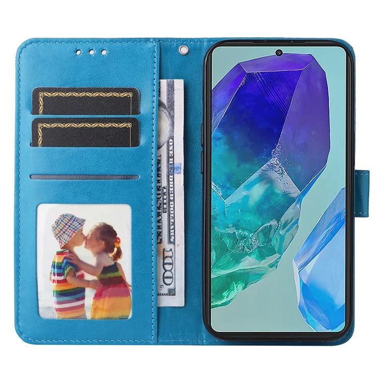 For Samsung Galaxy M55 5G / C55 5G / F55 5G Leather Case Wallet Stand Sunflower Phone Cover