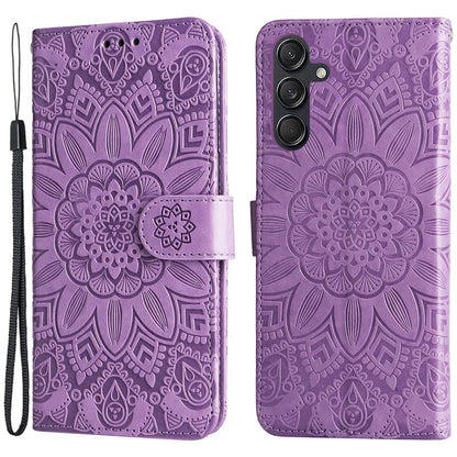 For Samsung Galaxy M55 5G / C55 5G / F55 5G Leather Case Wallet Stand Sunflower Phone Cover
