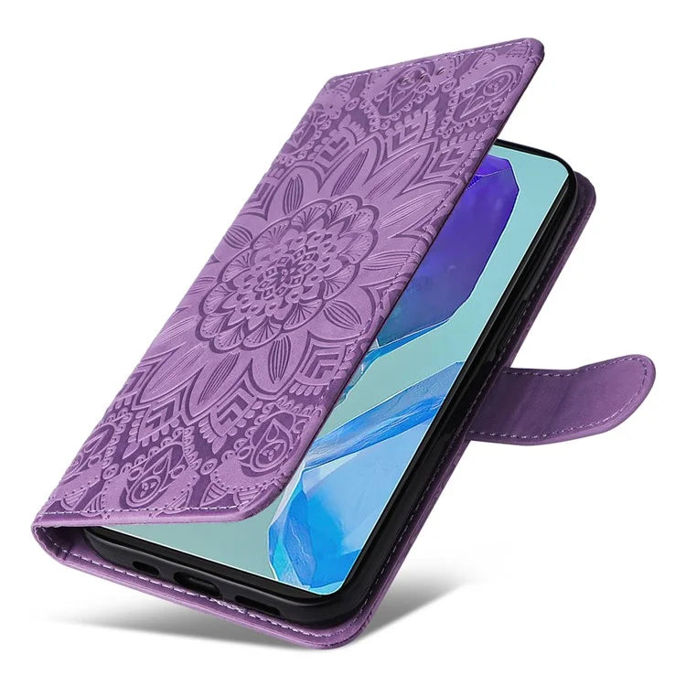For Samsung Galaxy M55 5G / C55 5G / F55 5G Leather Case Wallet Stand Sunflower Phone Cover