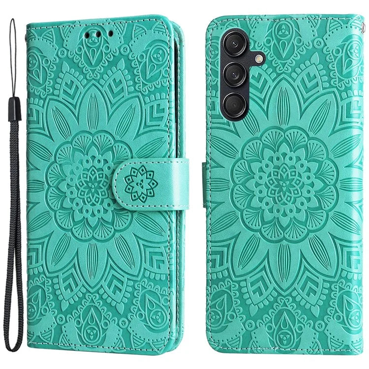 For Samsung Galaxy M55 5G / C55 5G / F55 5G Leather Case Wallet Stand Sunflower Phone Cover