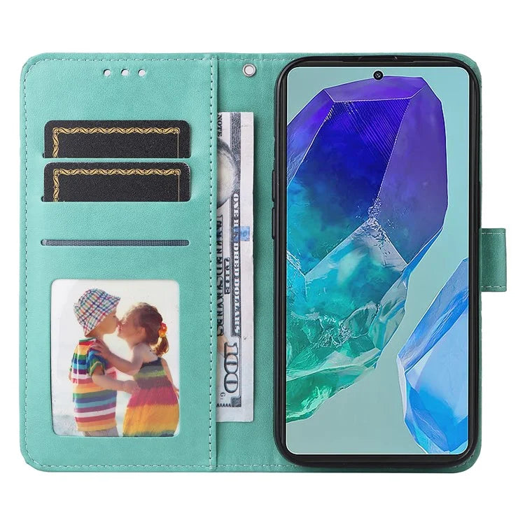 For Samsung Galaxy M55 5G / C55 5G / F55 5G Leather Case Wallet Stand Sunflower Phone Cover