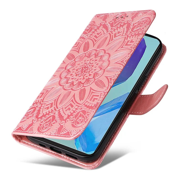 For Samsung Galaxy M55 5G / C55 5G / F55 5G Leather Case Wallet Stand Sunflower Phone Cover