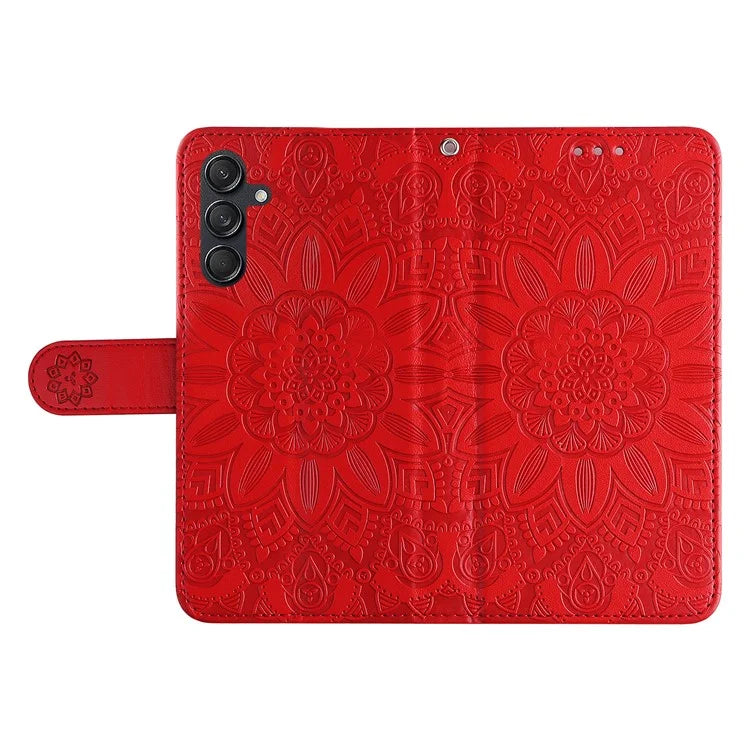 For Samsung Galaxy M55 5G / C55 5G / F55 5G Leather Case Wallet Stand Sunflower Phone Cover