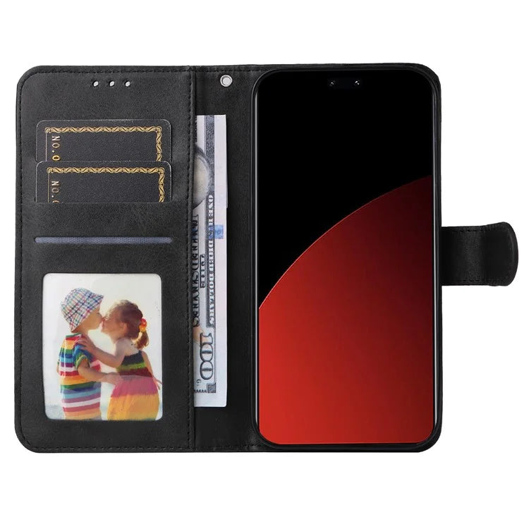 For Xiaomi Civi 4 Pro 5G / 14 Civi 5G Case 3 Slots Holder Leather Phone Wallet Cover with Hand Strap
