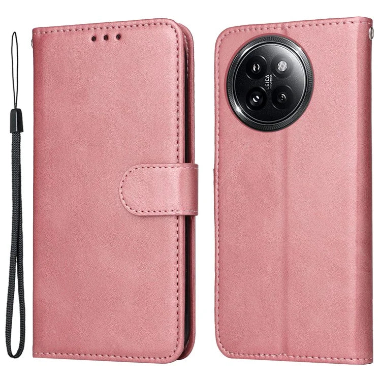 For Xiaomi Civi 4 Pro 5G / 14 Civi 5G Case 3 Slots Holder Leather Phone Wallet Cover with Hand Strap