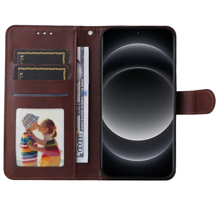For Xiaomi 14 Ultra Case 3 Slots Holder Calf Texture Magnetic Clasp Phone Cover