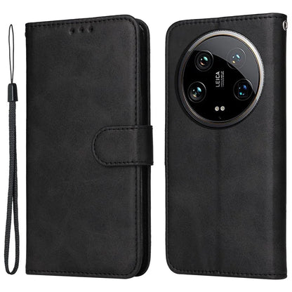 For Xiaomi 14 Ultra Case 3 Slots Holder Calf Texture Magnetic Clasp Phone Cover
