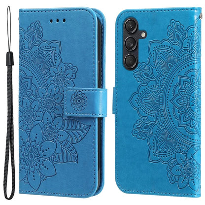 For Samsung Galaxy M55 5G / C55 5G / F55 5G Case Flower Imprinted Leather Phone Wallet Cover