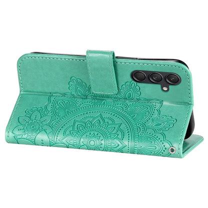 For Samsung Galaxy M55 5G / C55 5G / F55 5G Case Flower Imprinted Leather Phone Wallet Cover