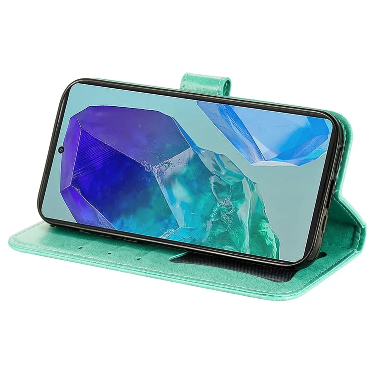 For Samsung Galaxy M55 5G / C55 5G / F55 5G Case Flower Imprinted Leather Phone Wallet Cover