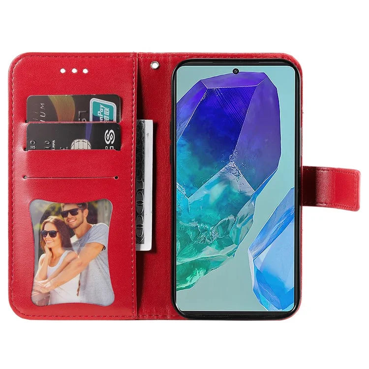 For Samsung Galaxy M55 5G / C55 5G / F55 5G Case Flower Imprinted Leather Phone Wallet Cover