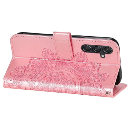 For Samsung Galaxy M55 5G / C55 5G / F55 5G Case Flower Imprinted Leather Phone Wallet Cover