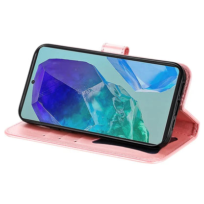 For Samsung Galaxy M55 5G / C55 5G / F55 5G Case Flower Imprinted Leather Phone Wallet Cover