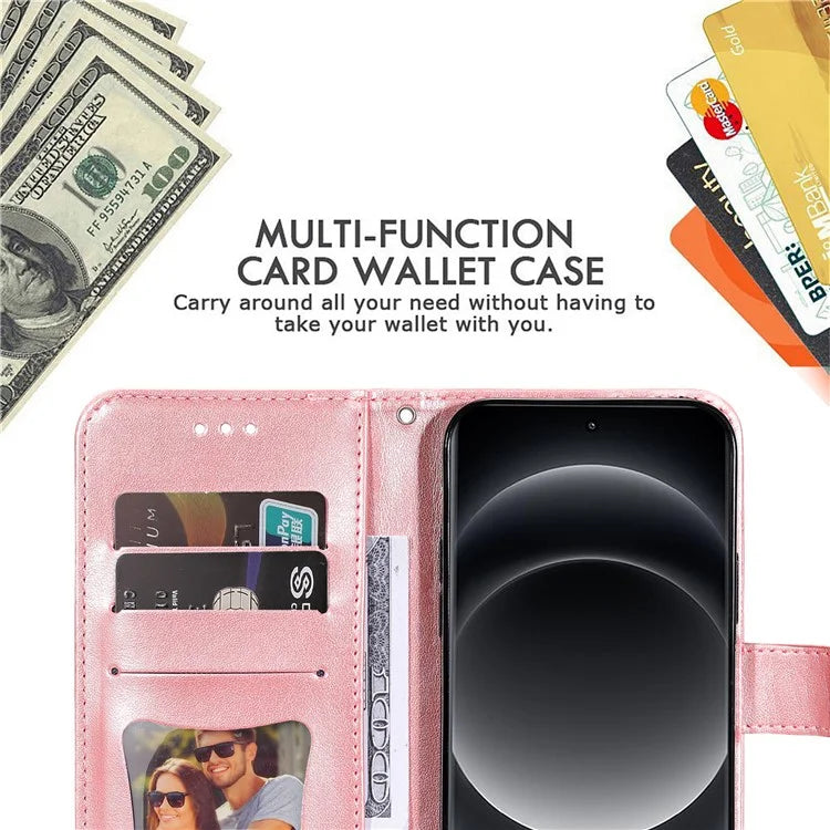For Xiaomi 14 Ultra Wallet Case Flower Imprinted Leather Phone Cover
