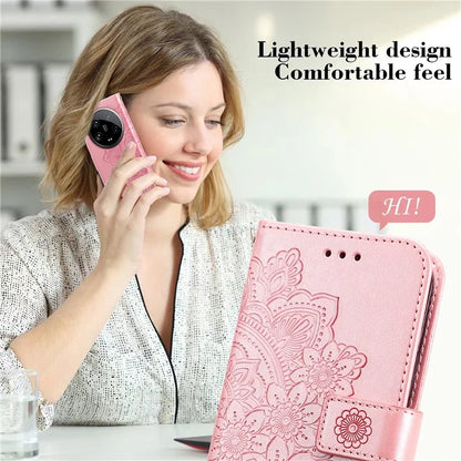 For Xiaomi 14 Ultra Wallet Case Flower Imprinted Leather Phone Cover