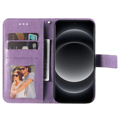For Xiaomi 14 Ultra Wallet Case Flower Imprinted Leather Phone Cover