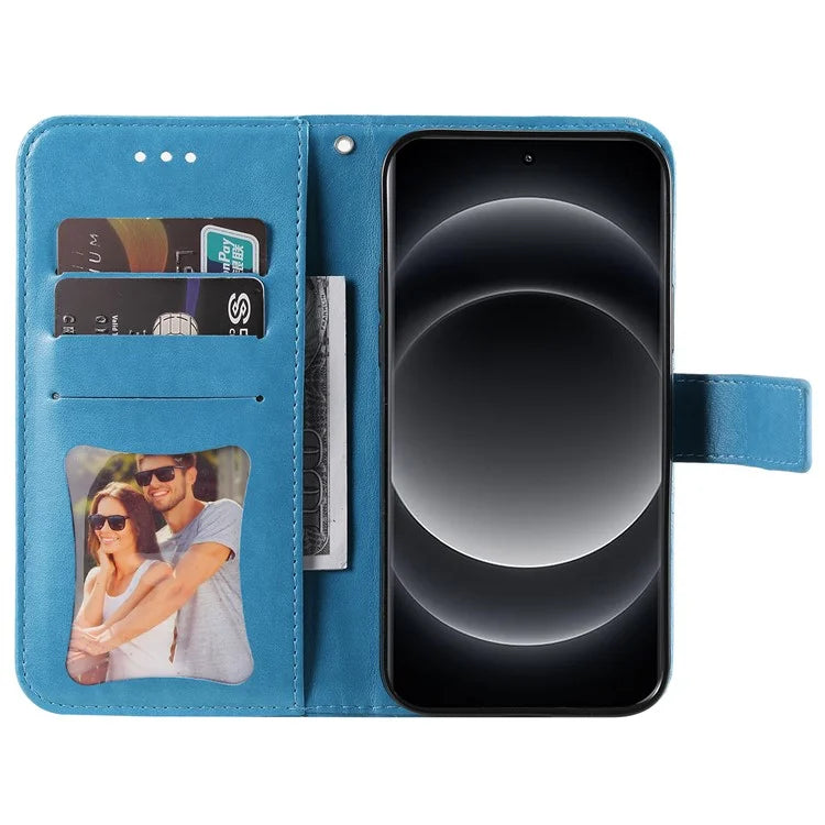 For Xiaomi 14 Ultra Wallet Case Flower Imprinted Leather Phone Cover