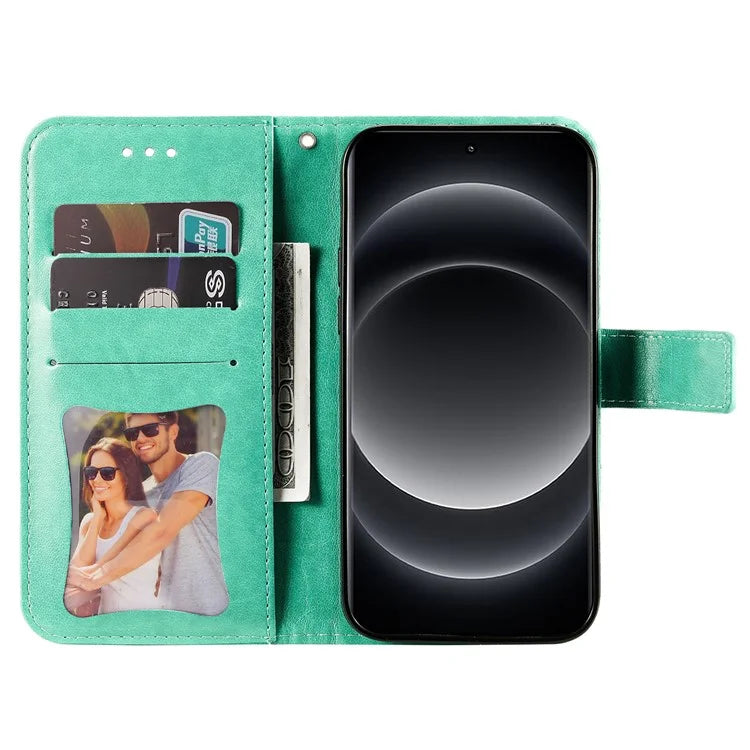 For Xiaomi 14 Ultra Wallet Case Flower Imprinted Leather Phone Cover