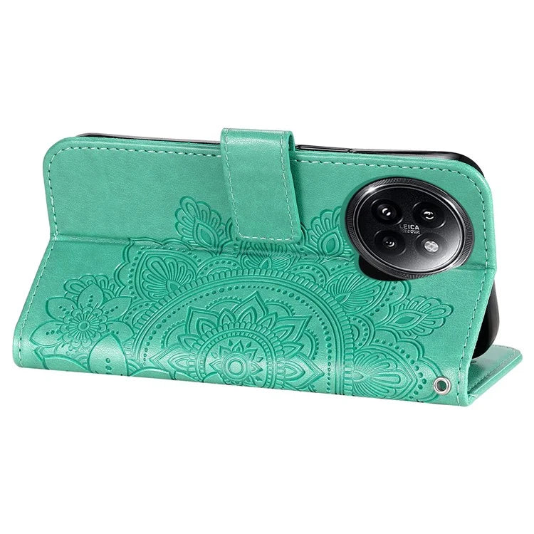 For Xiaomi Civi 4 Pro 5G / 14 Civi 5G Case Imprinted Flower Pattern Card Holder Phone Cover