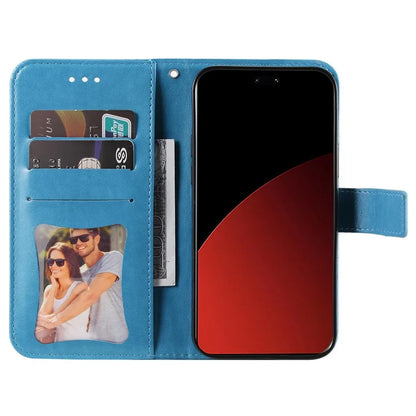 For Xiaomi Civi 4 Pro 5G / 14 Civi 5G Case Imprinted Flower Pattern Card Holder Phone Cover