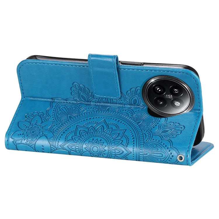 For Xiaomi Civi 4 Pro 5G / 14 Civi 5G Case Imprinted Flower Pattern Card Holder Phone Cover