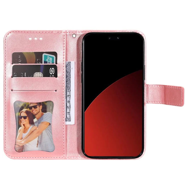 For Xiaomi Civi 4 Pro 5G / 14 Civi 5G Case Imprinted Flower Pattern Card Holder Phone Cover