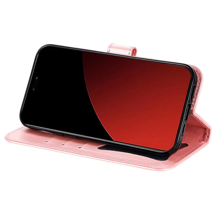 For Xiaomi Civi 4 Pro 5G / 14 Civi 5G Case Imprinted Flower Pattern Card Holder Phone Cover