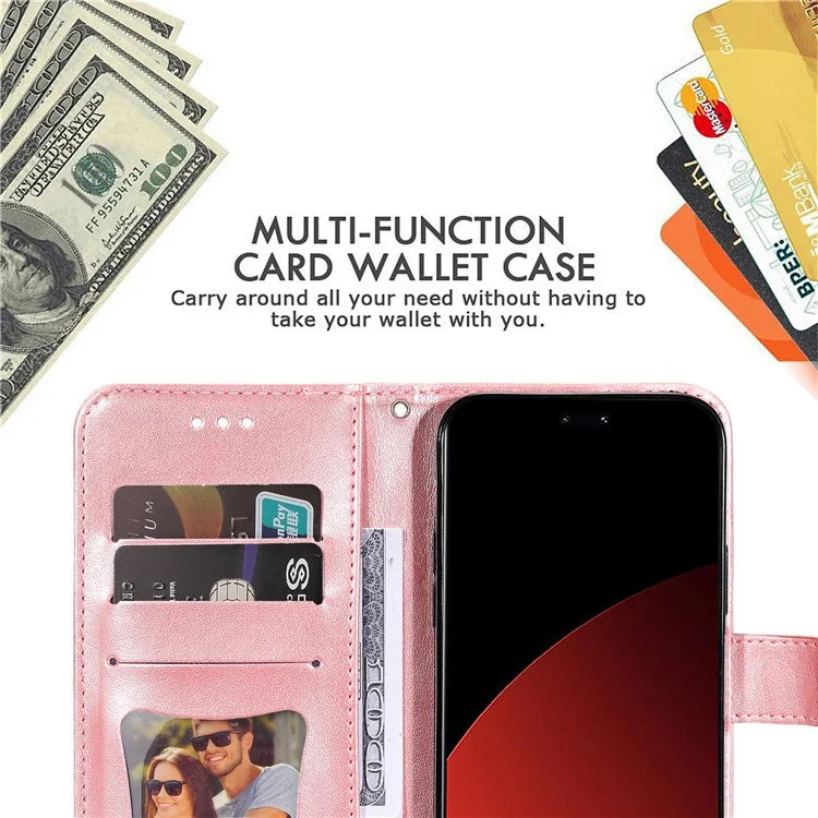 For Xiaomi Civi 4 Pro 5G / 14 Civi 5G Case Imprinted Flower Pattern Card Holder Phone Cover