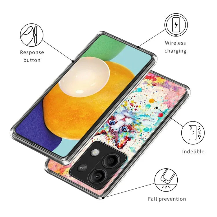 For Xiaomi Redmi Note 13 5G Case Pattern Printing Anti-scratch Phone TPU Cover