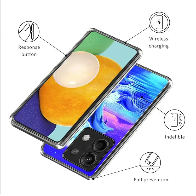 For Xiaomi Redmi Note 13 5G Case Pattern Printing Anti-scratch Phone TPU Cover