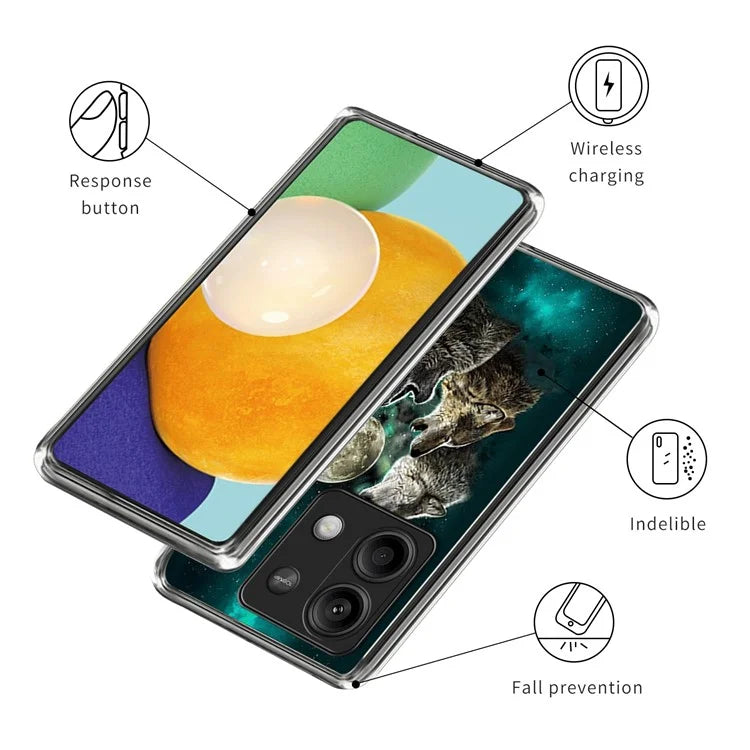 For Xiaomi Redmi Note 13 5G Case Pattern Printing Anti-scratch Phone TPU Cover
