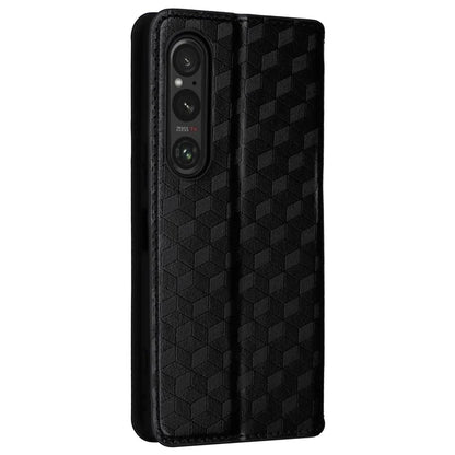For Sony Xperia 1 VI Case Rhombus Pattern Magnetic Closing Leather Wallet Phone Cover