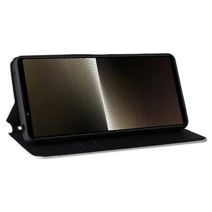 For Sony Xperia 1 VI Case Rhombus Pattern Magnetic Closing Leather Wallet Phone Cover