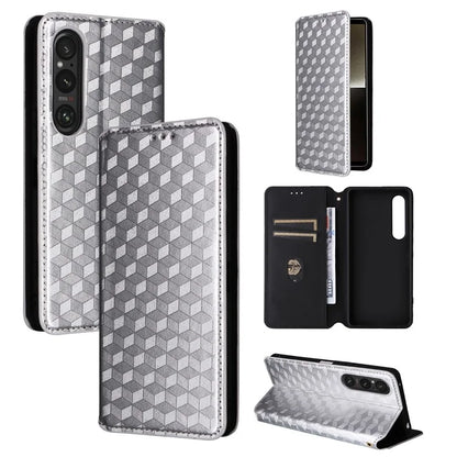 For Sony Xperia 1 VI Case Rhombus Pattern Magnetic Closing Leather Wallet Phone Cover